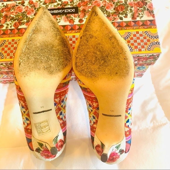 DOLCE & GABBANA MAMBO PRINT BROCADE PUMPS Size 5 - Picture 11 of 13